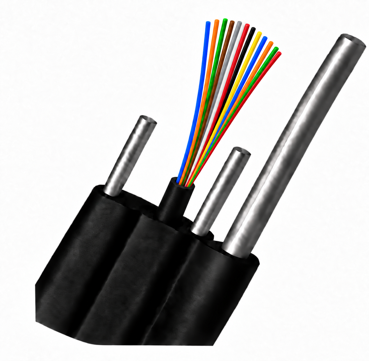 12 Core Havai Çelik Askı Telli Fiber Optik Kablo - Tüplü - Dış Mekan - 1000 Metre