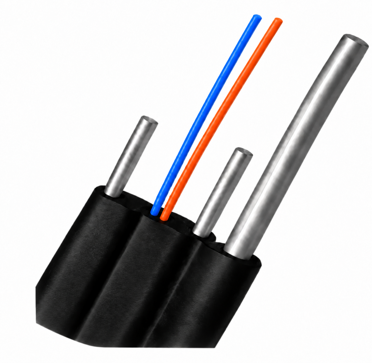 2 Core Havai Çelik Askı Telli  Fiber Optik Kablo - Outdoor / Dış Mekan - 1000 Metre